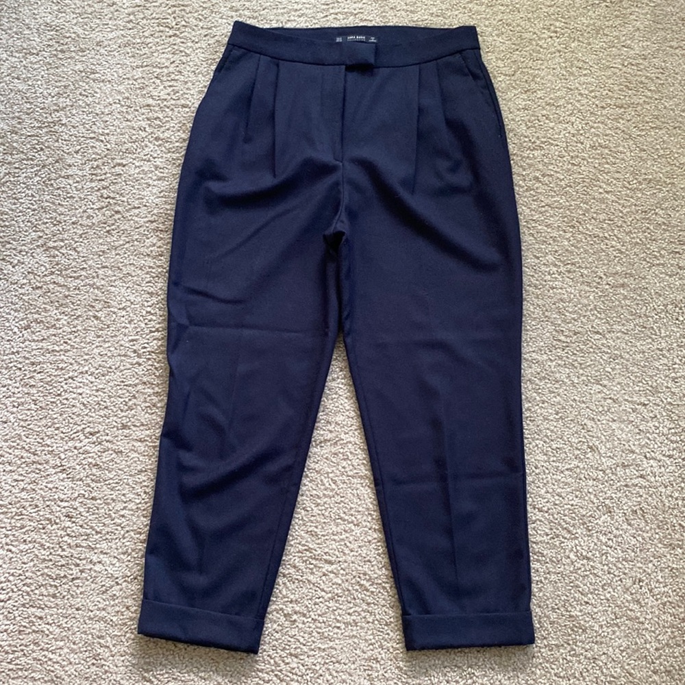 Zara Cropped Pleated Pants